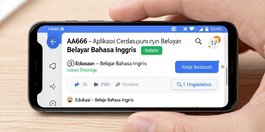 Tampilan antarmuka aplikasi AA666 untuk Belajar Bahasa Inggris.