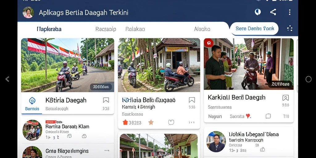 Tampilan antarmuka utama API288 dengan berita daerah terkini.