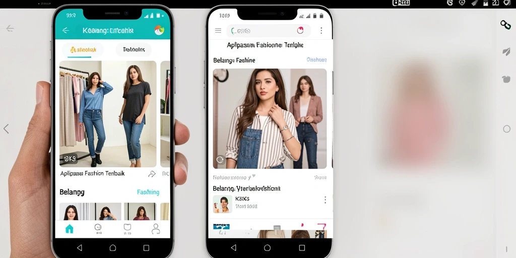 Antarmuka K3K3 yang sederhana dan menarik untuk berbelanja fashion.