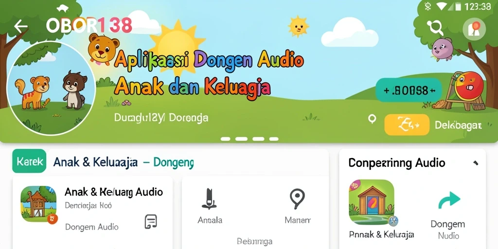 Tampilan antarmuka OBOR138 yang ramah pengguna untuk Dongeng Audio.