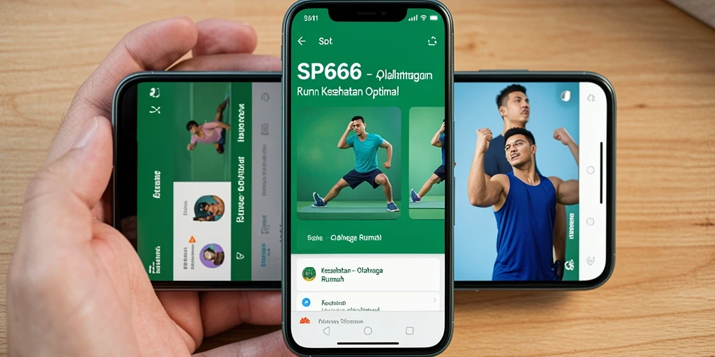 Antarmuka aplikasi Olahraga Rumah SP666 yang menarik dan informatif.