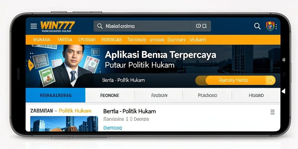 Tampilan antarmuka WIN777 dengan berita Politik Hukum terkini.
